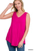 MAGENTA SLEEVELESS TOP 