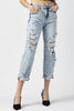 HIGH RISE BOYFRIEND DENIM JEANS | RISEN