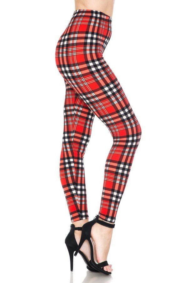 Holiday Plaid Buttery Soft Leggings *Curvy Girl*