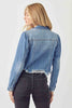 Shirring Sleeve Crop Denim Jacket