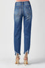 Crossover Distressed Girlfriend Denim Jeans | Risen