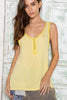 Contrast Binding Hem Snap Button Tank Top - POL - Final Sale