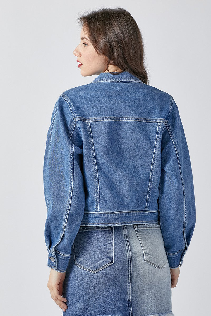 Balloon Sleeve Denim Jacket