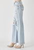 HIGH-RISE DISTRESSED WIDE LEG DAD JEANS - RISEN  - Final Sale