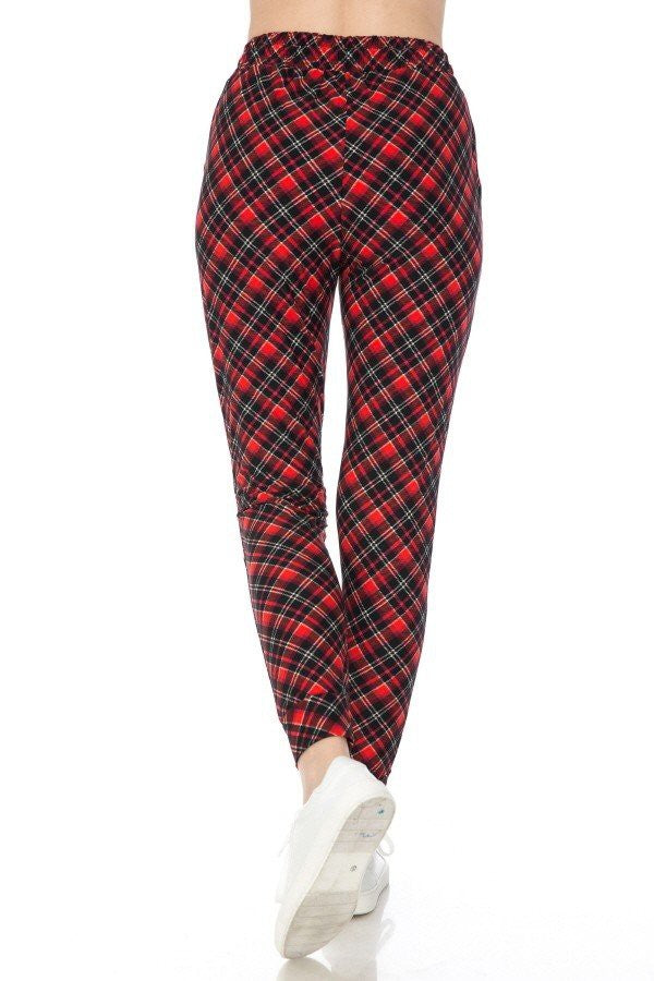 Red Tartan Plaid Buttery Soft Joggers