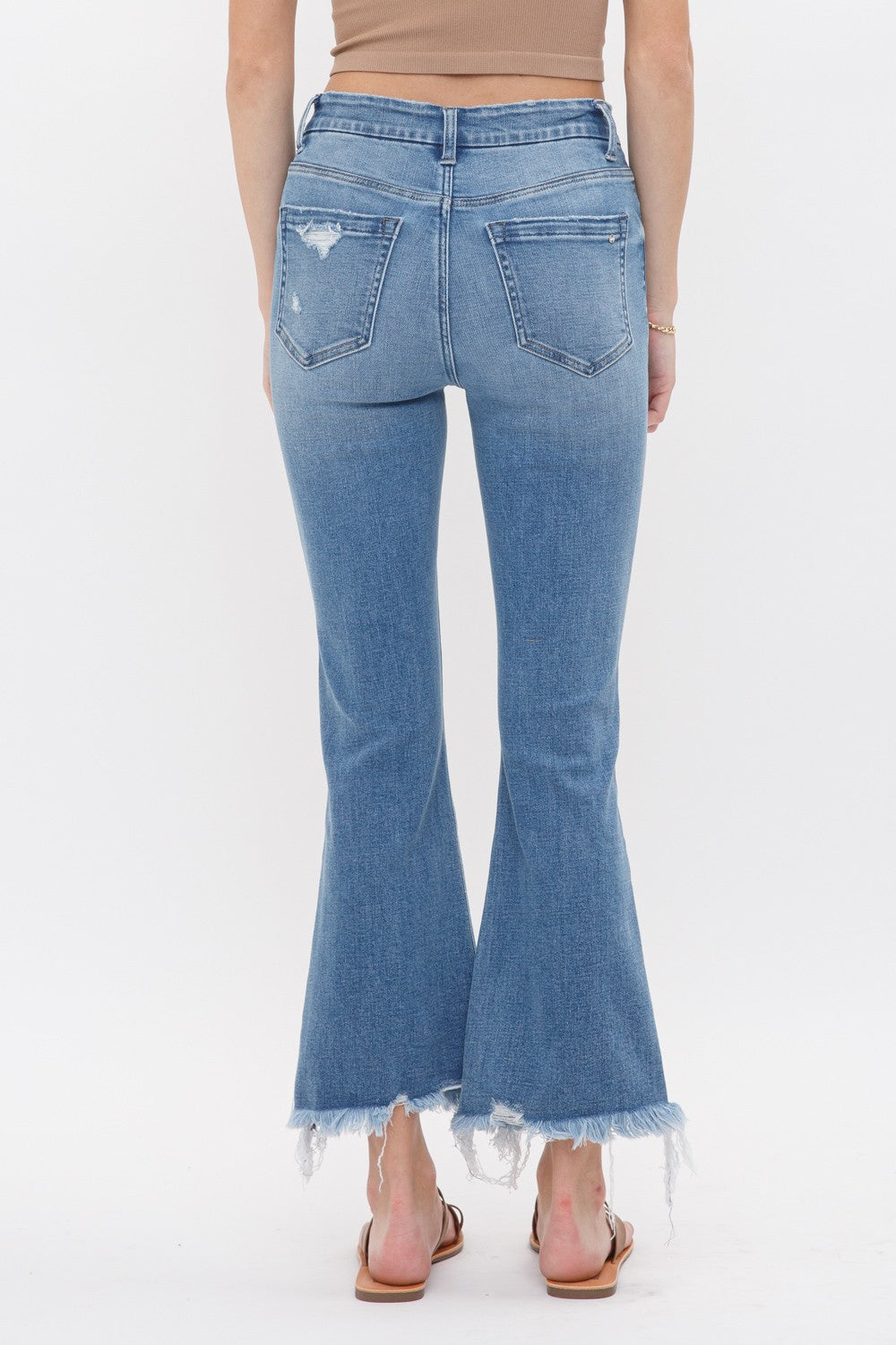 The Abby High Rise Crop Flare Denim Jean | Mica