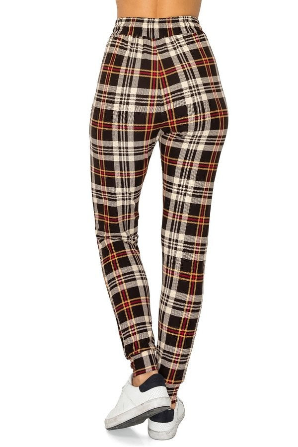 Mocha Plaid Buttery Soft Joggers