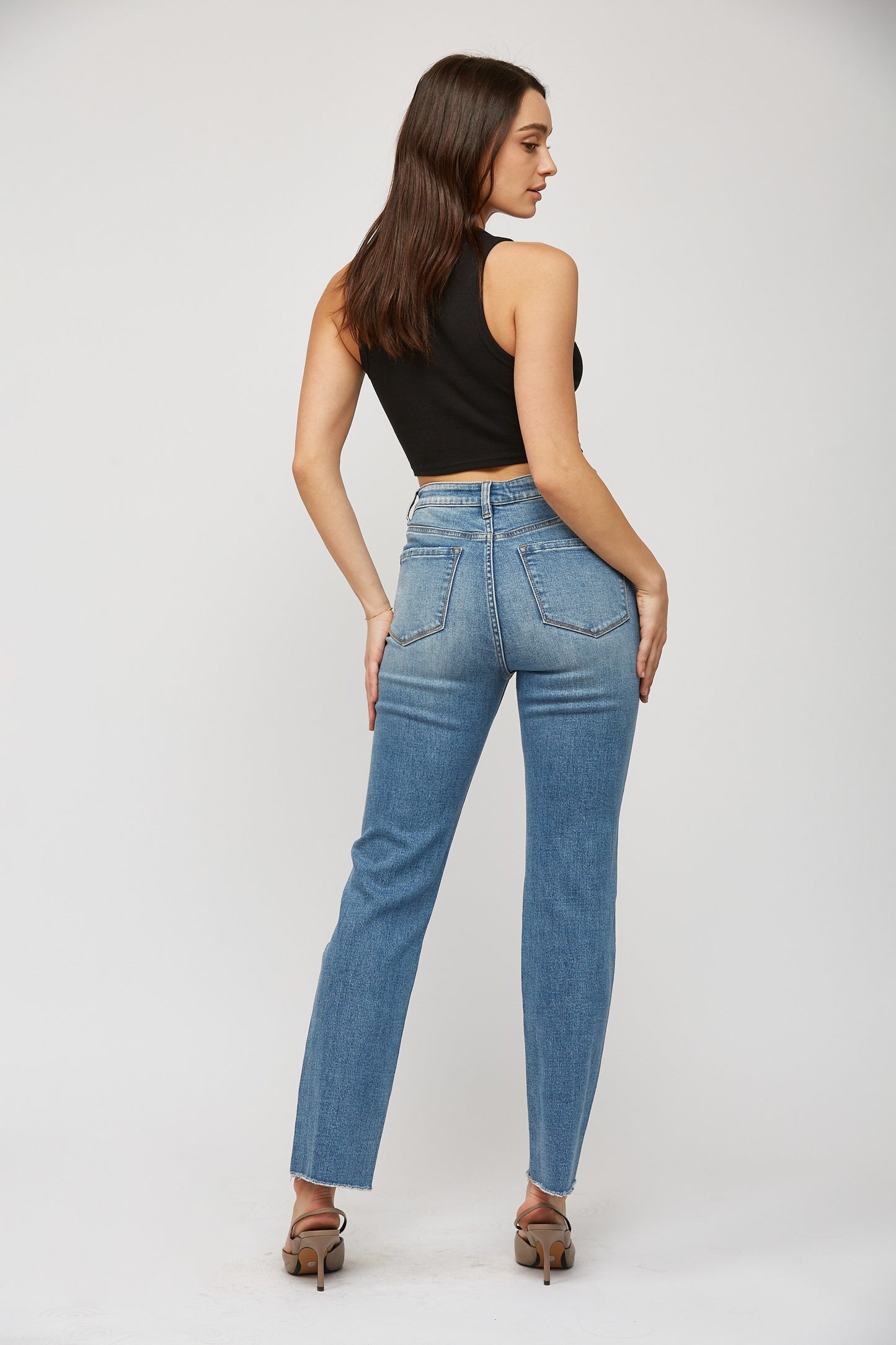 MICA | The Aniello Super High Rise Straight Denim Jean