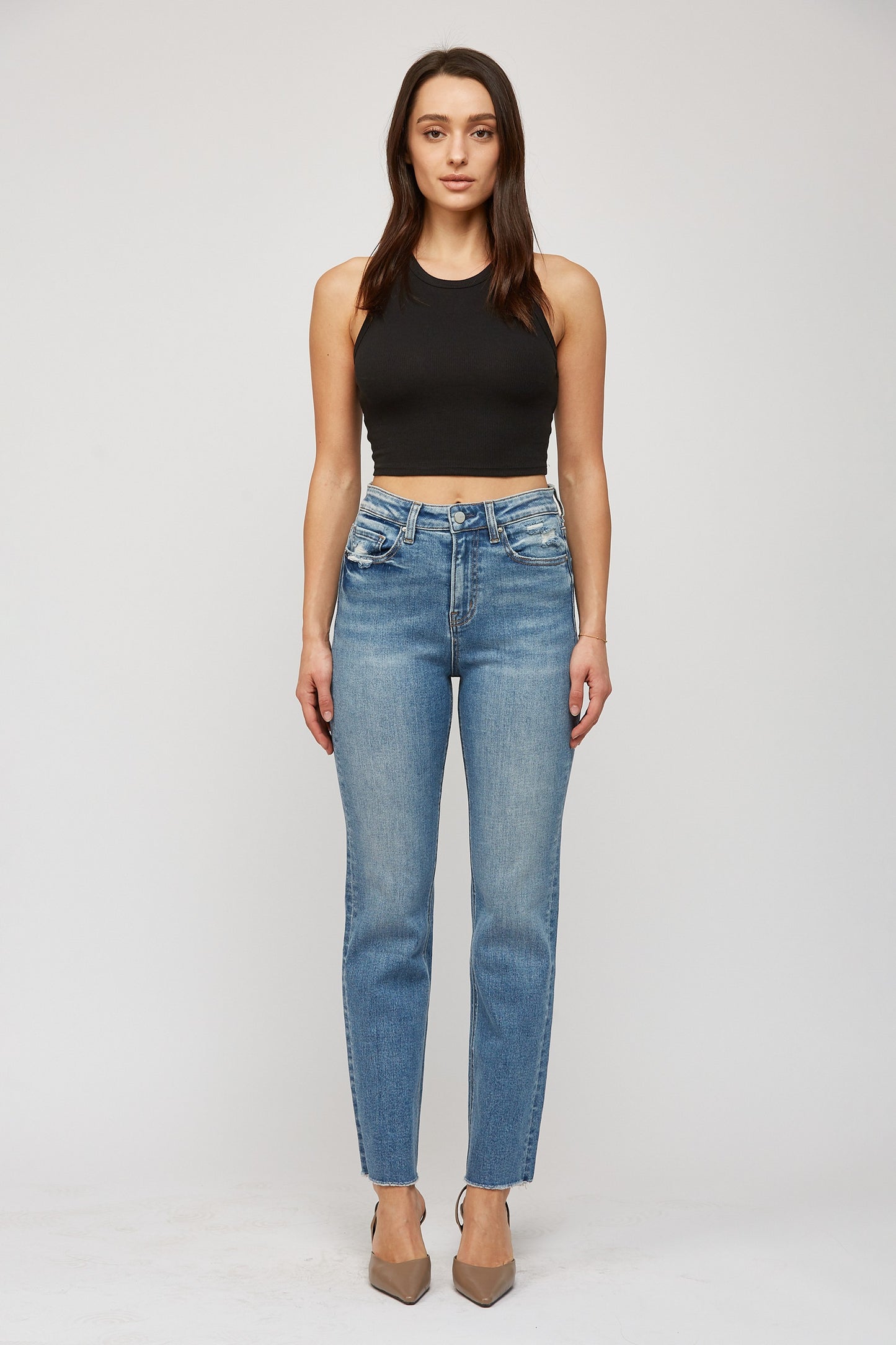 MICA | The Aniello Super High Rise Straight Denim Jean