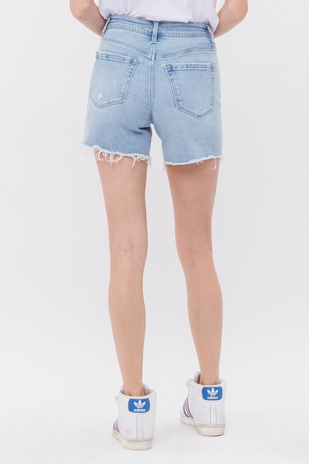 The Grace Stretchy Midi Denim Shorts | MICA