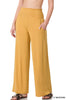 Lt Mustard Smocked Wide Leg Pants