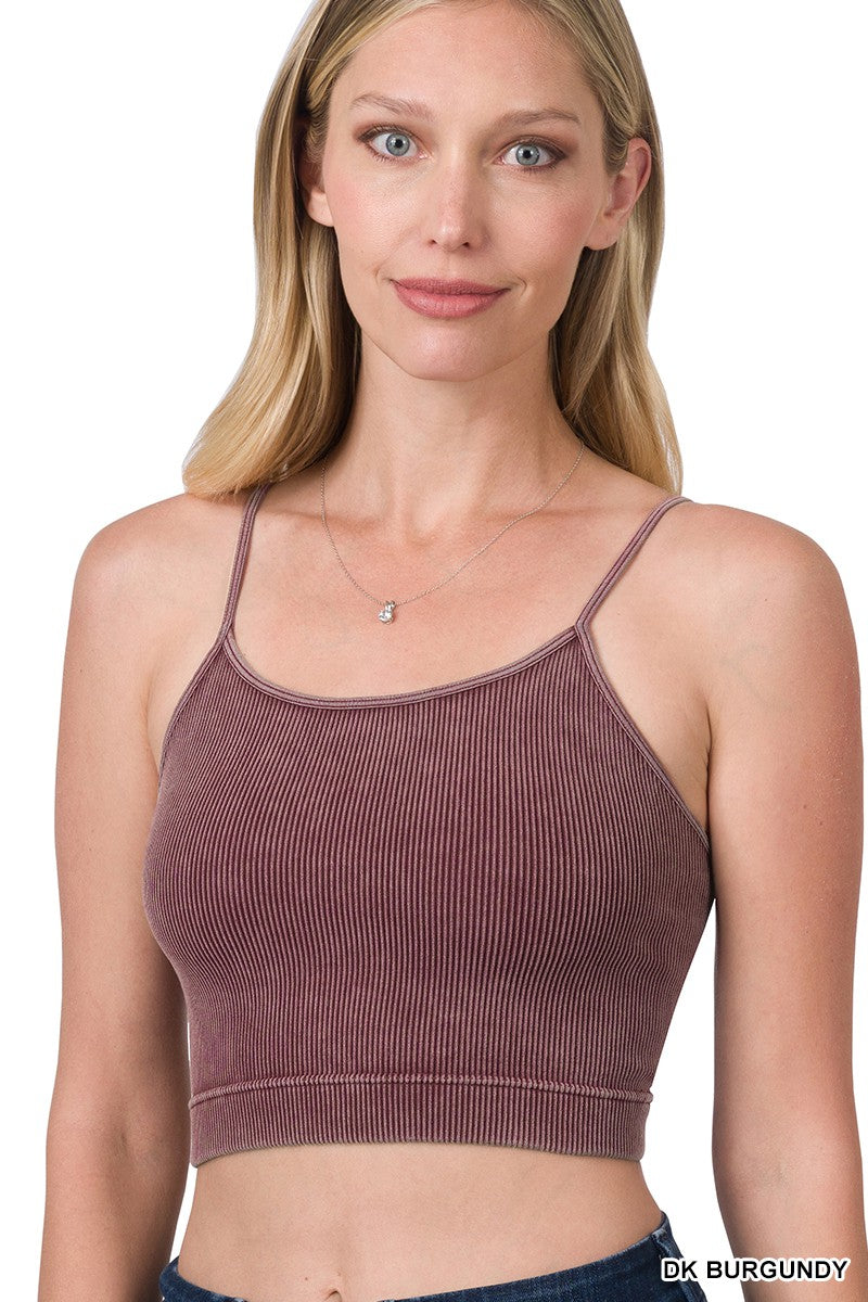 Washed Ribbed Seamless Cropped Cami- Part 2 - Final Sale