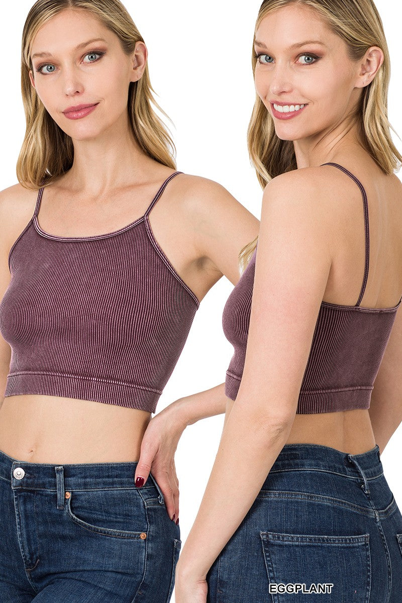 Washed Ribbed Seamless Cropped Cami- Part 1 - Final Sale