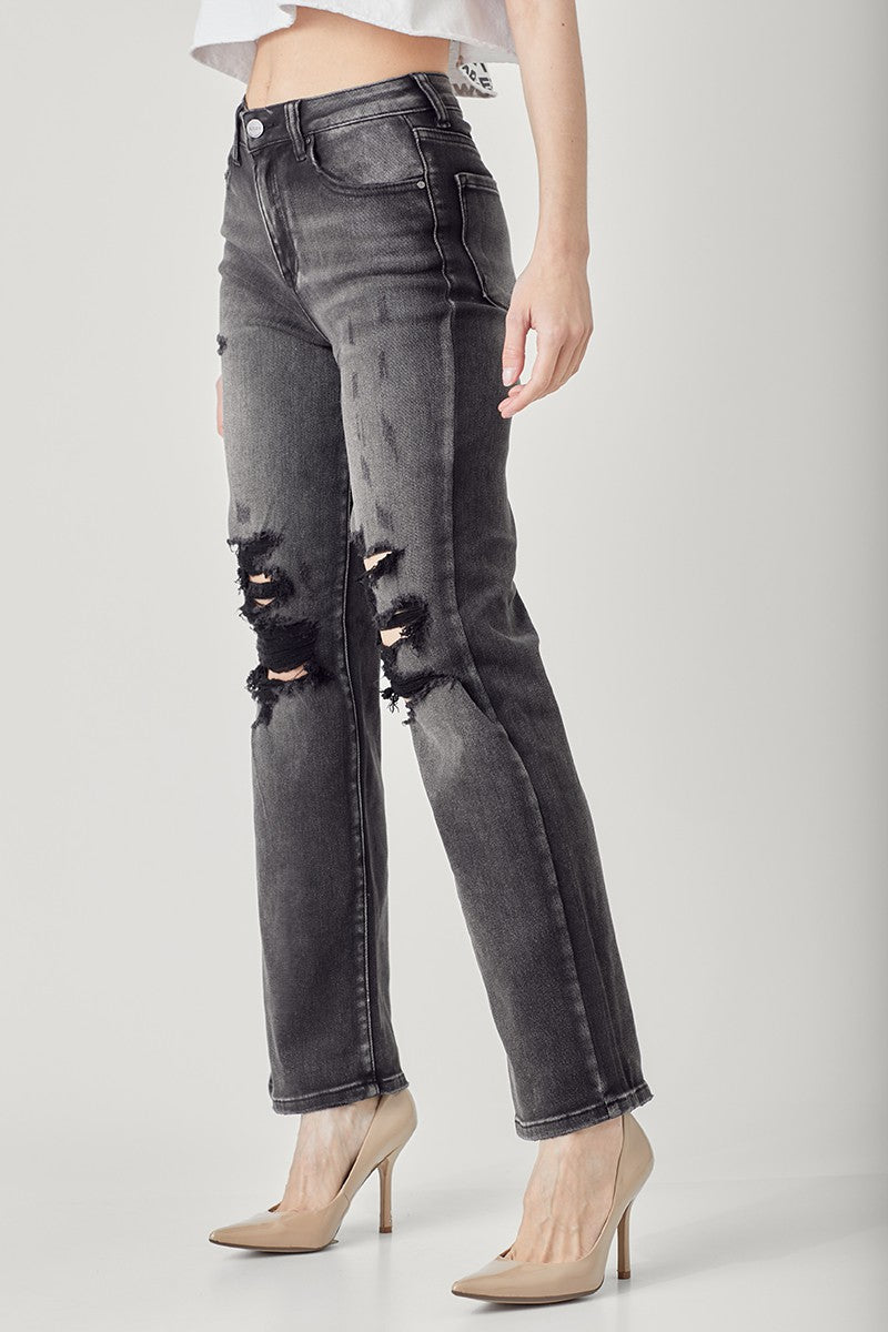 Distressed Loose Fit Straight Leg Jeans | Risen