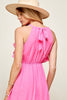 The Blake Ruffle Midi Dress - Neon Fuchsia