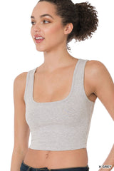 The Ashley Square Neck Cropped Tank Top - Final Sale