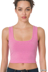 The Ashley Square Neck Cropped Tank Top - Final Sale