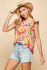 Flower Child Ruffled Short Sleeve Floral Top