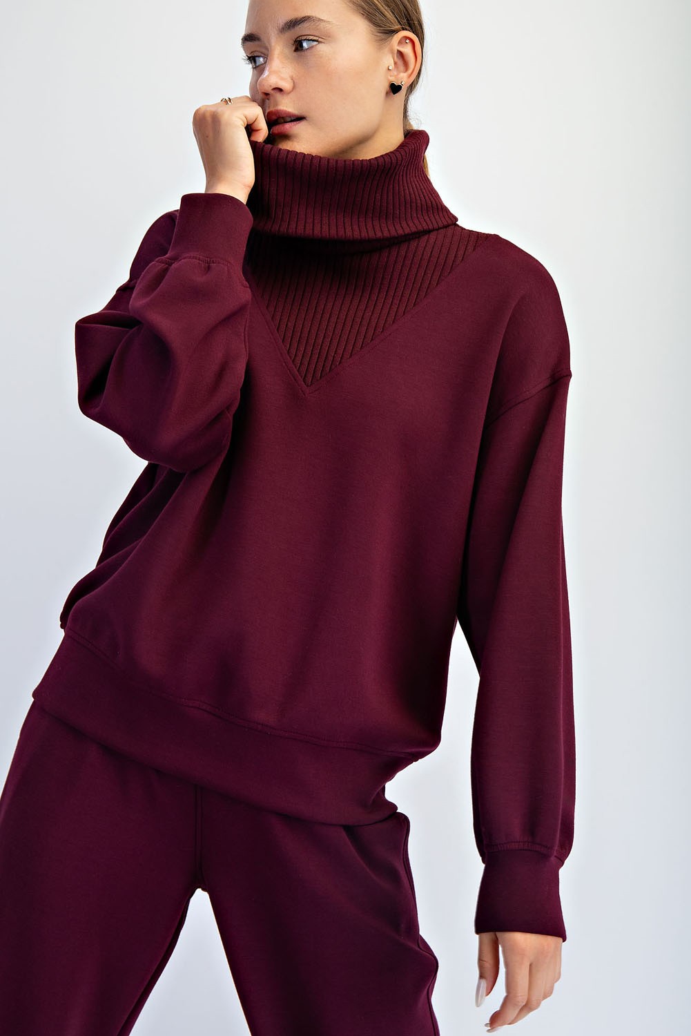Modal Scuba Luxe V-turtleneck | RAE MODE *30A SEPT PREORDER