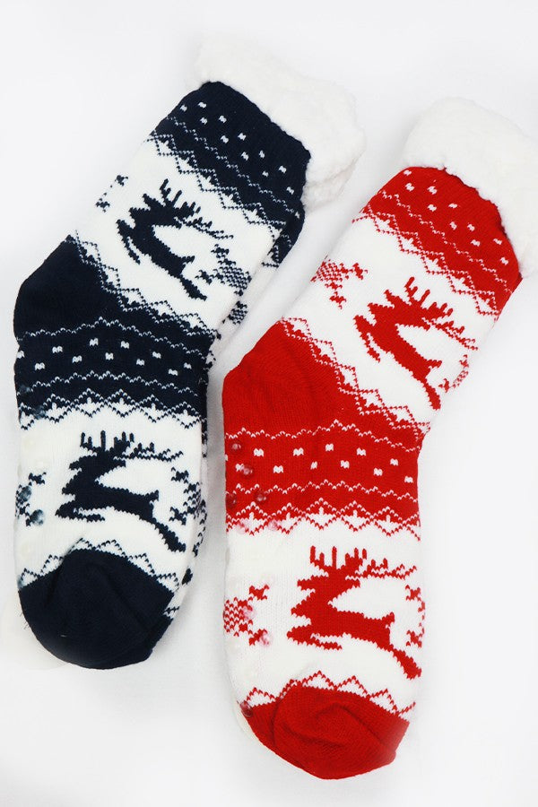 Mystery Color Reindeer Fur Fuzzy Winter Socks