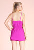 Texture Solid Asymmetrical Ruffle Romper - Orchid - Final Sale