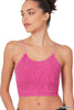 Magenta Washed Ribbed Seamless Double Strap Brami | Zenana