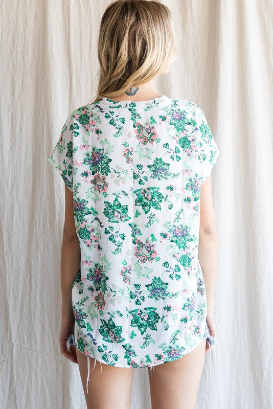 Flower Pattern Print Top | FINAL SALE