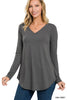 The Classic Long Sleeve V-Neck Top - Final Sale