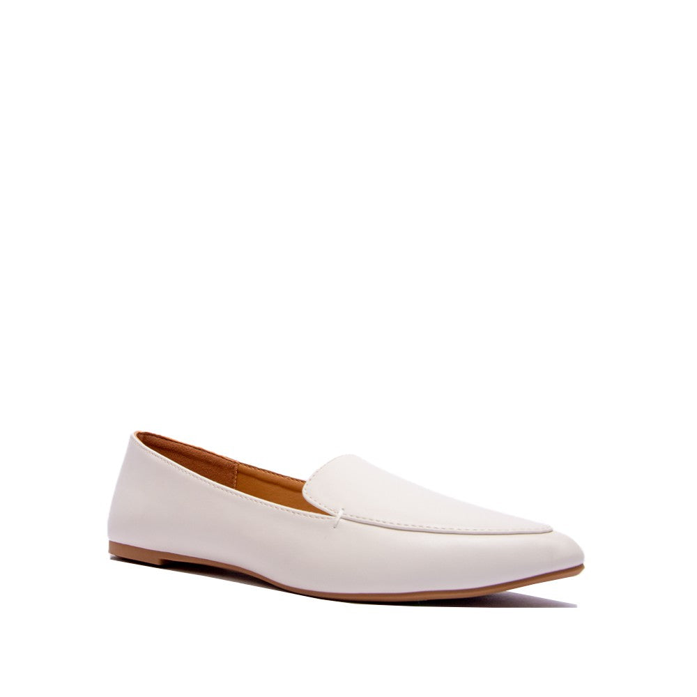 Women's Pointy Slip On Loafers | OFF WHITE