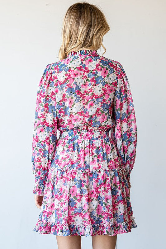 Walking Through Wildflowers Chiffon Short Dress