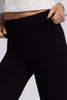 MONO B. Black Ribbed Fold Over Highwaist Thermal Leggings - Final Sale