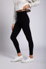 MONO B. Black Ribbed Fold Over Highwaist Thermal Leggings - Final Sale