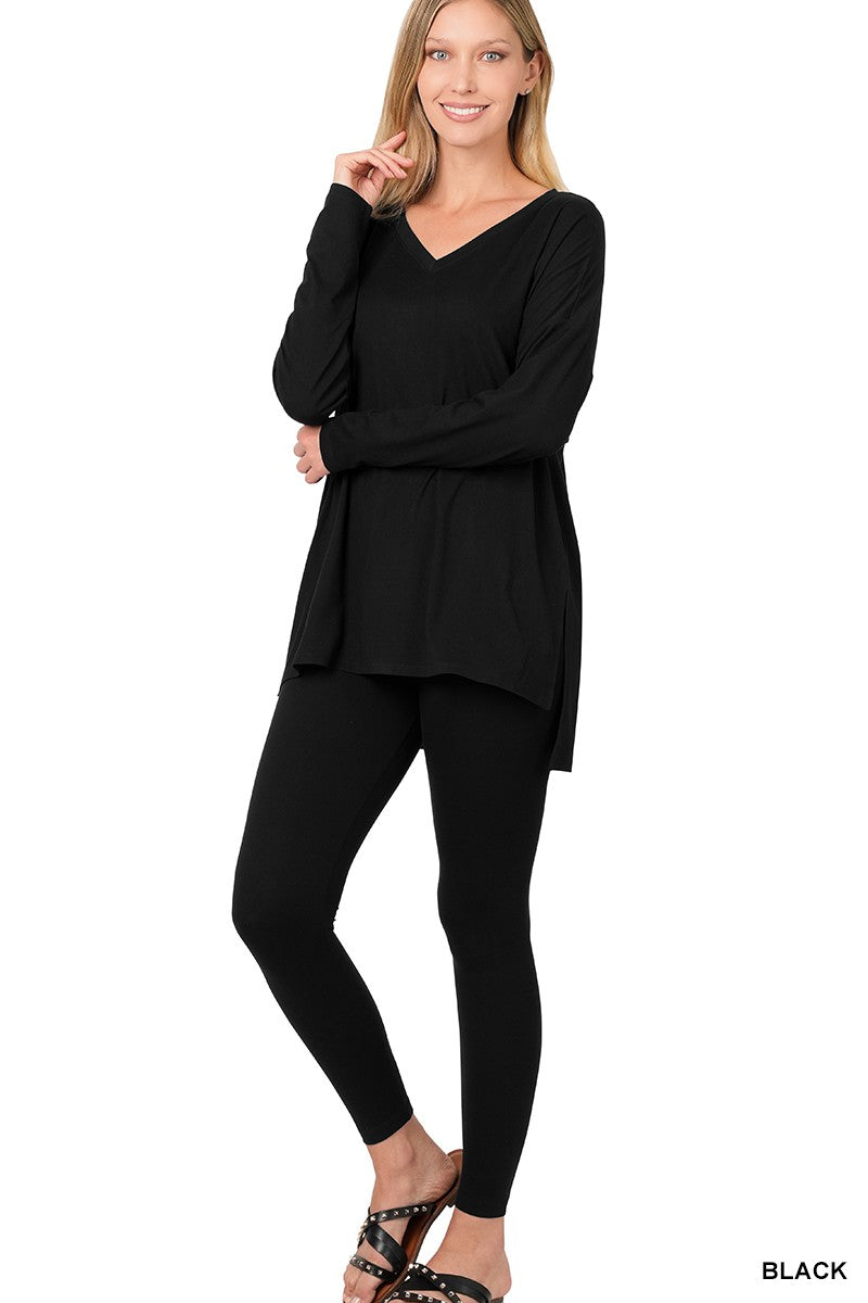 Long Sleeve V-Neck Microfiber Lounge Set **DEAL - COUPON EXCLUDED