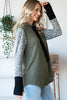 Olive Leopard Color Block Hooded Tunic Top*DEAL - COUPON EXCLUDED*