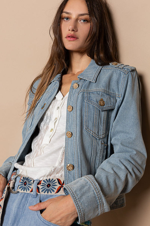 POL - Denim jacket with metal buttons *30A