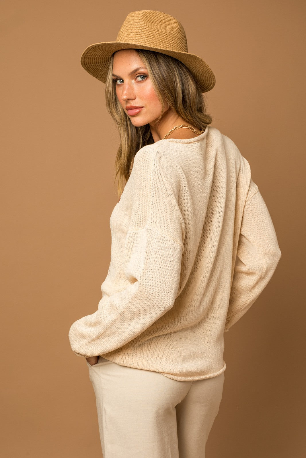 Coffee, Beach Repeat Lightweight Knit Sweater