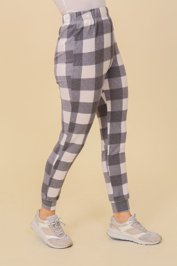 Cozy Plaid Print Jogger Pants* - Final Sale