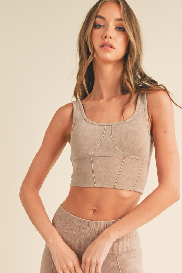 khaki sports bra