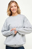 Fleece Relaxed Fit Oversized Crew Neck Sweatshirt - Final Sale