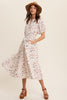 Flower Print Button Front Ruffles Maxi Dress