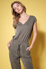 One-And-Done V Neck Stretch Jumpsuit - Final Sale