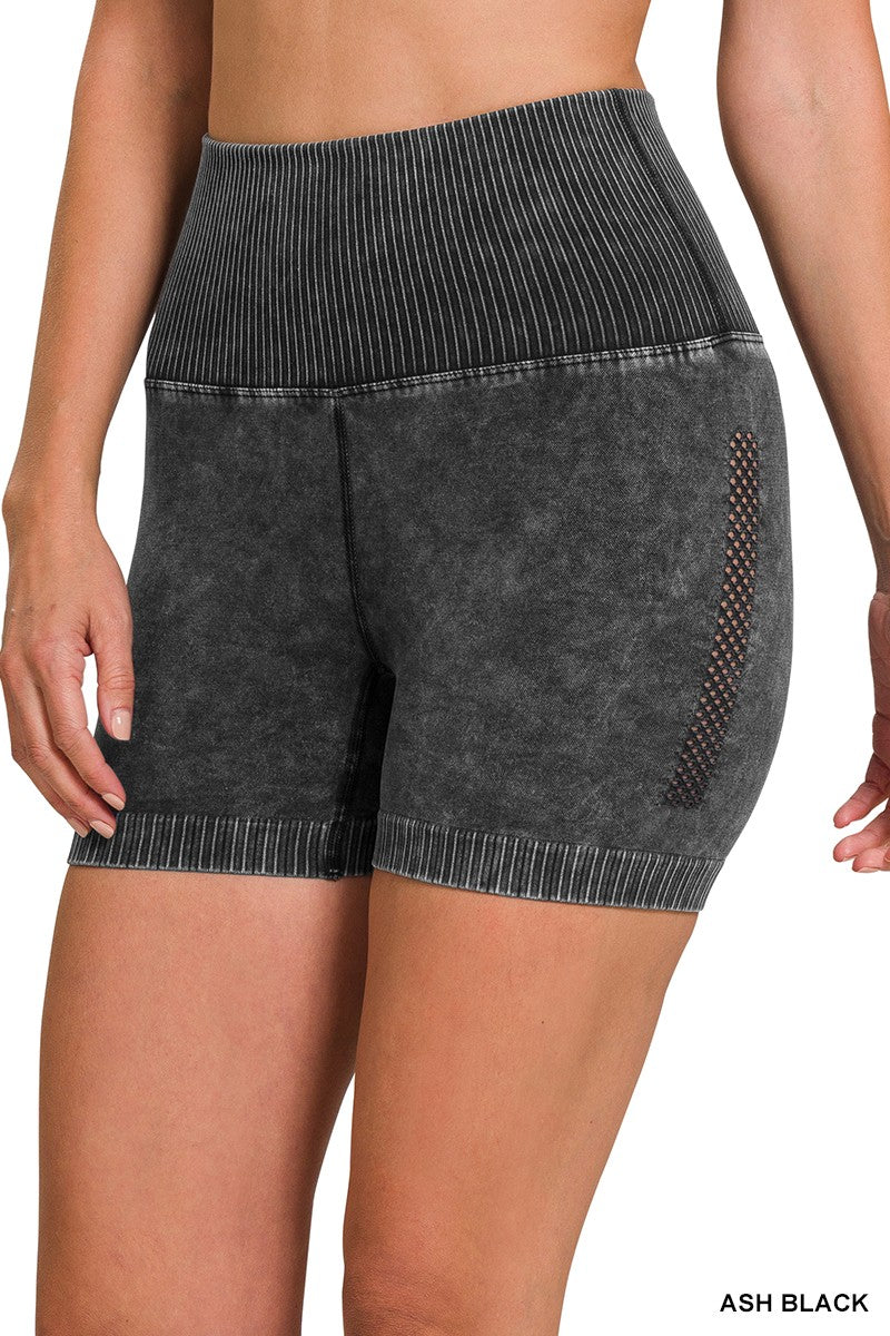 Washed Seamless High Waisted Shorts | ZENANA *DEAL
