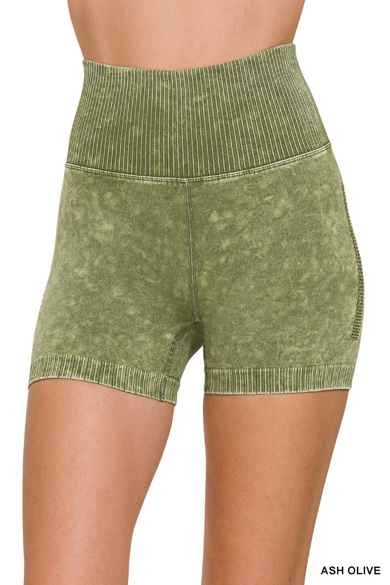 Washed Seamless High Waisted Shorts | ZENANA *DEAL