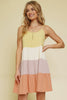 Faded Yellow Multi-color Block Babydoll Dress | MYSTREE *30A JANUARY PREORDER