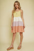 Faded Yellow Multi-color Block Babydoll Dress | MYSTREE *30A JANUARY PREORDER