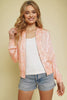 Coral Stripe Bomber Jacket | MYSTREE *30A JANUARY PREORDER