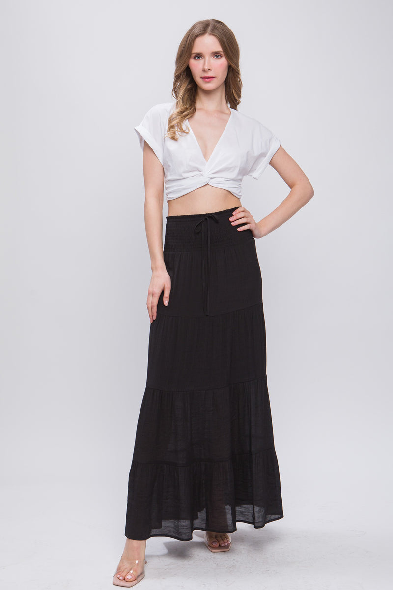 Serenaded by the City Smocked Maxi Skirt