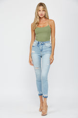 The Zara High Rise Crop Skinny Denim Jeans - Mica