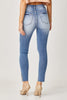 High Rise Relaxed Fit Skinny Denim Jean w/ Side Slits - Risen