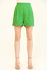 Scalloped Hem & Pleated Shorts - Kelly Green